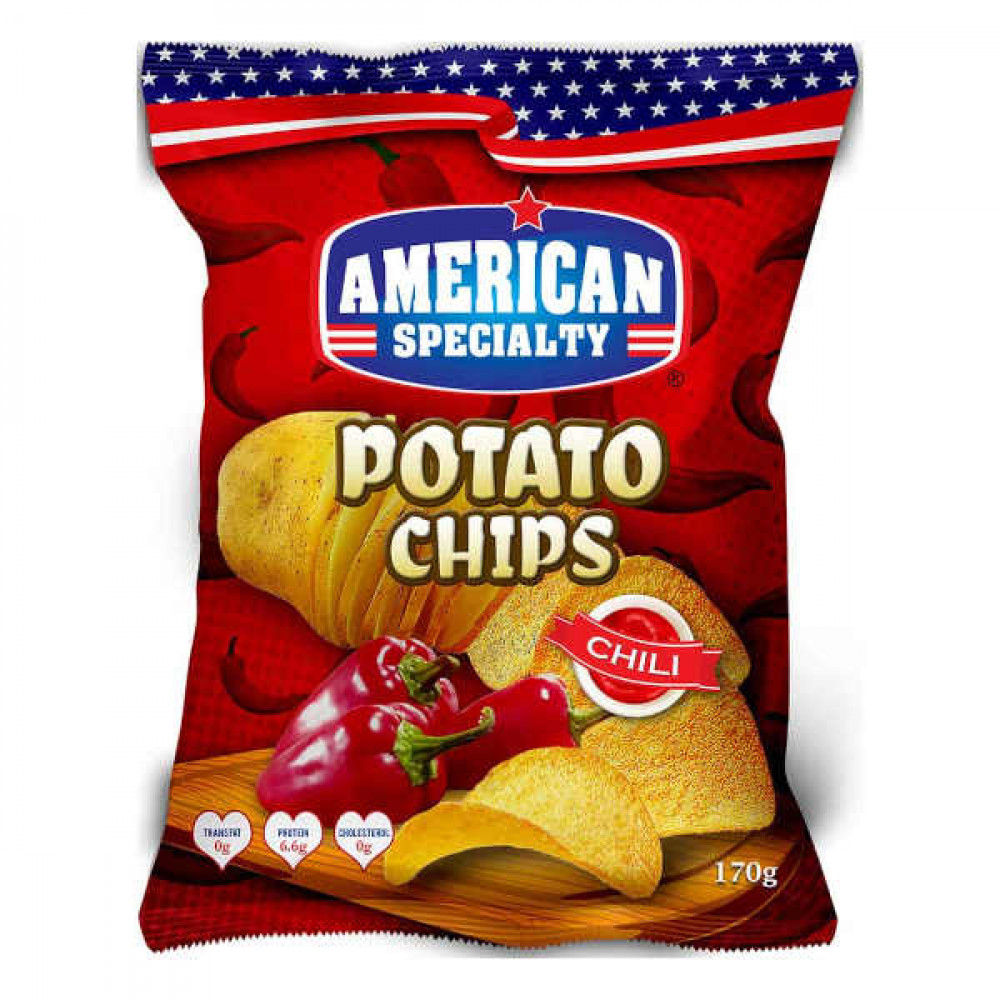 American Specialty Potato Chips Chili 170gm 