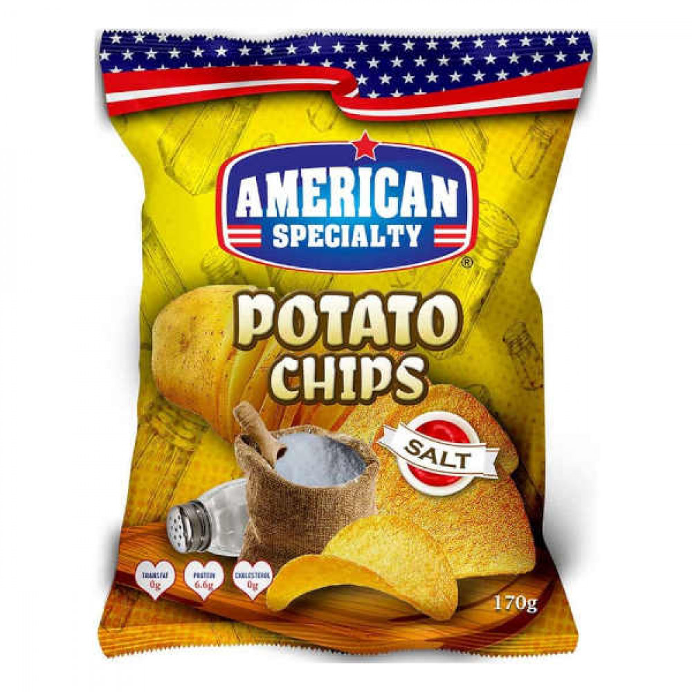 American Specialty Potato Chips Salt 170gm 
