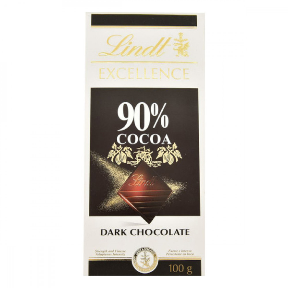 Lindt Excellence 90% Cocoa Dark Chocolate 100gm  Lindt Excellence 90% Cocoa Dark Chocolate 100gm