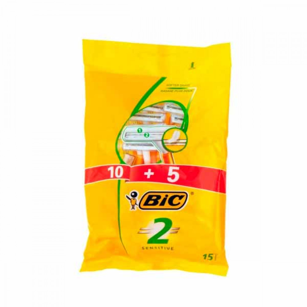 Bic 2 Sensitive Disposable Razors 10 + 5 Free  Bic 2 Sensitive Disposable Razors 10 + 5 Free