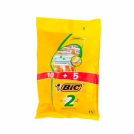 Bic 2 Sensitive Disposable Razors 10 + 5 Free