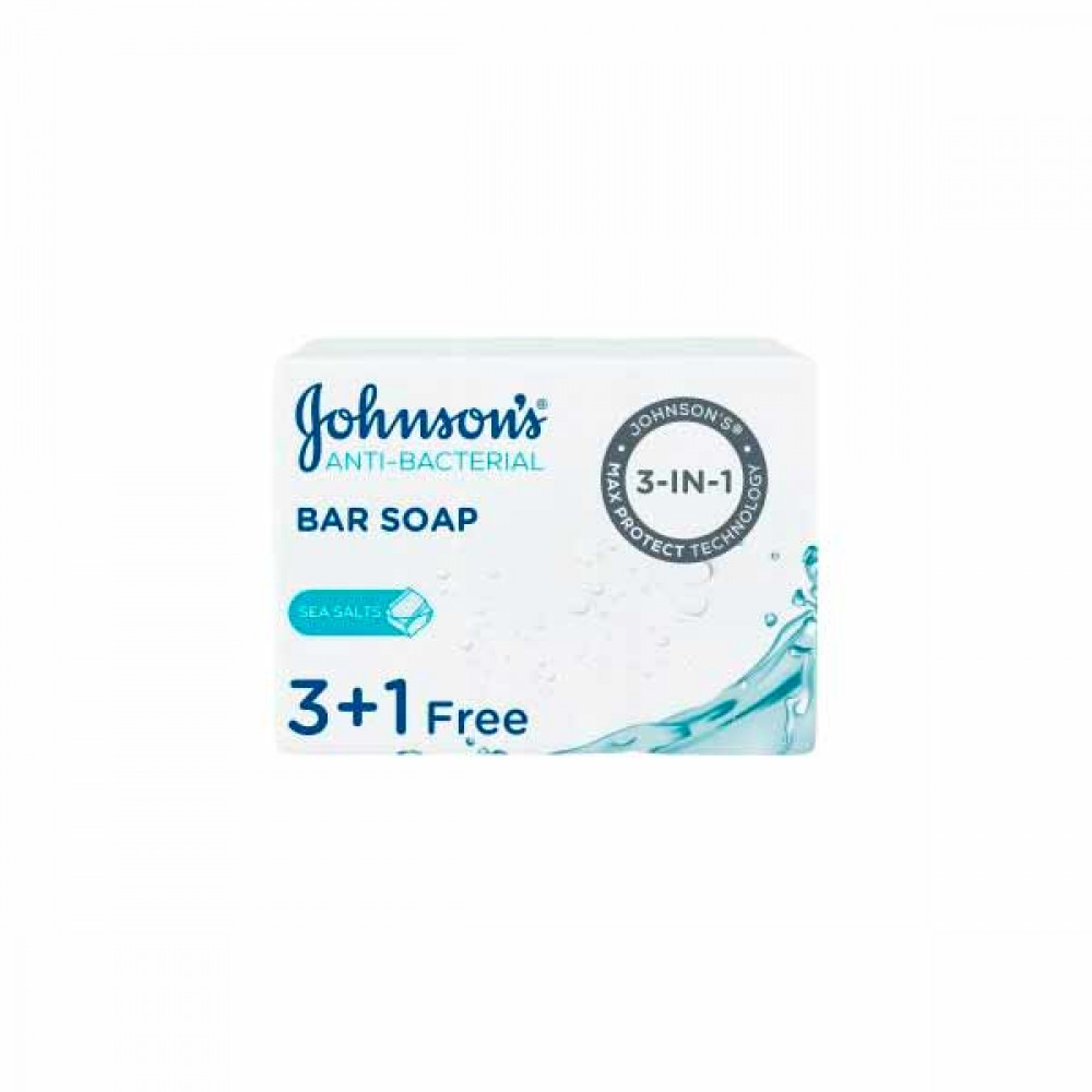 Johnson-s Anti-Bacterial Bar Soap Sea Salts 125gm 3 + 1 Free  Johnson-s Anti-Bacterial Bar Soap Sea Salts 125gm 3 + 1 Free