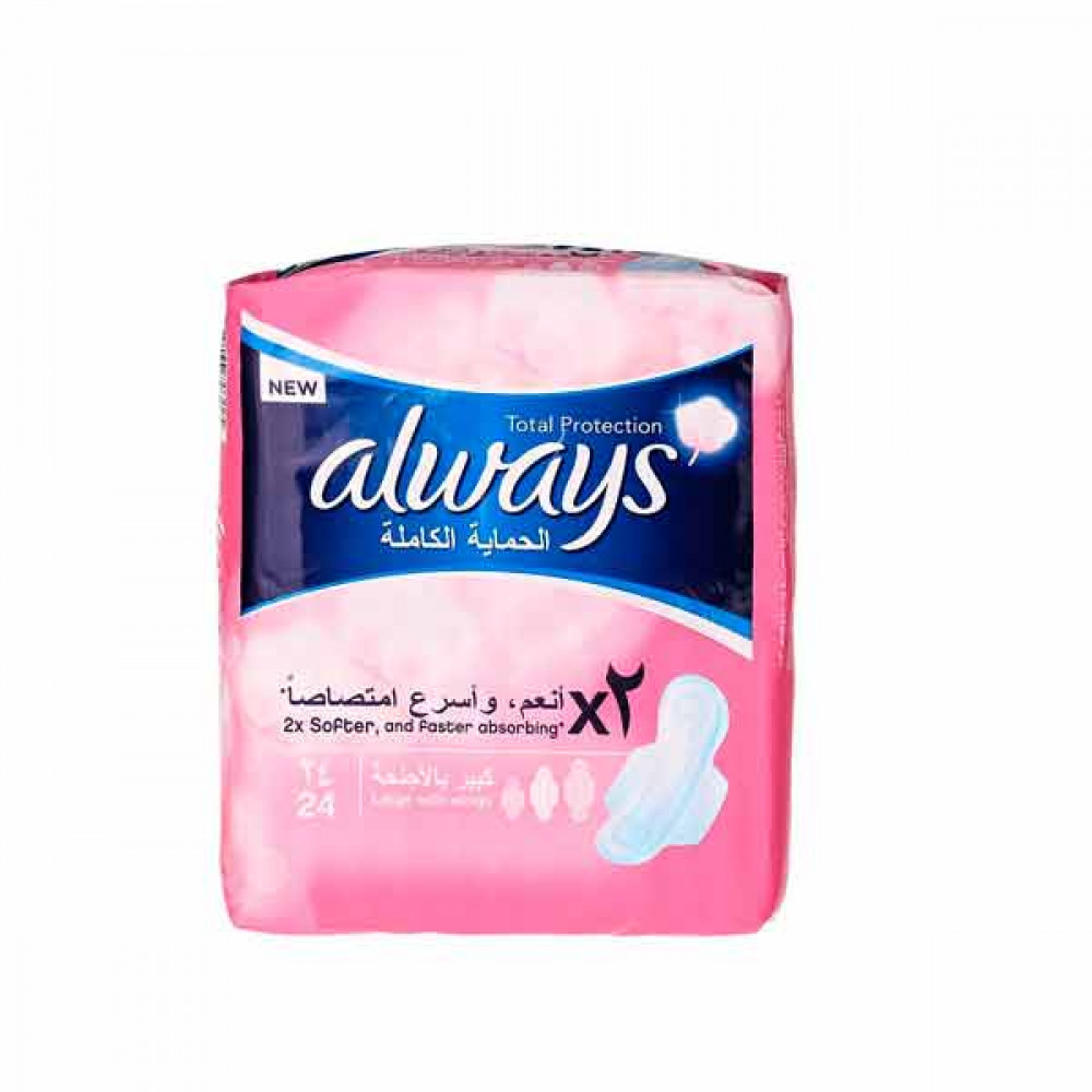 Always Total Protection Large With Wings 24s  Always Total Protection Large With Wings 24s