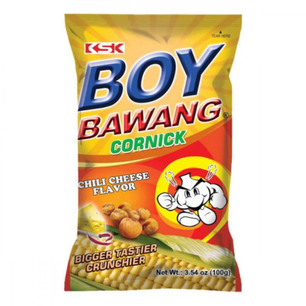 Boy Bawang Cronick Corn Snacks Chili Cheese 100gm  Boy Bawang Cronick Corn Snacks Chili Cheese 100gm