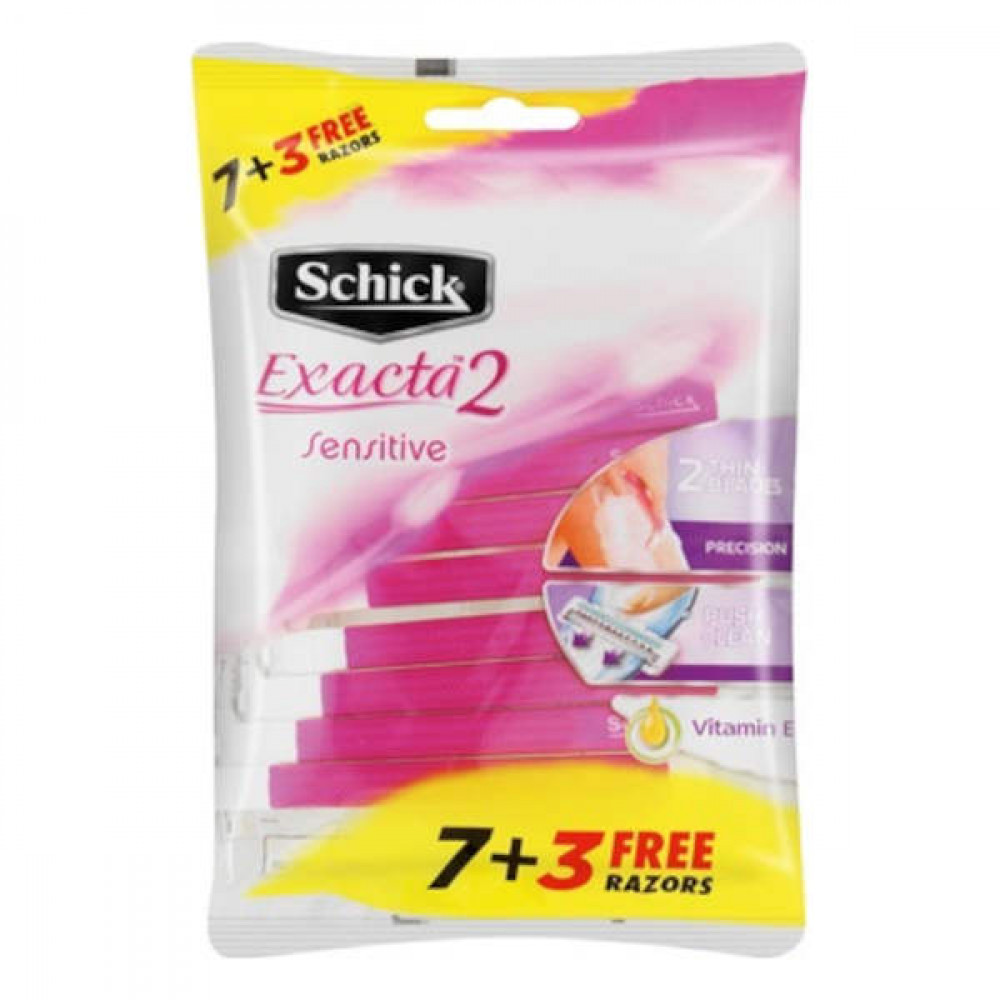 Schick Exacta 2 Sensitive Disposable Razors 7 + 3 Free  Schick Exacta 2 Sensitive Disposable Razors 7 + 3 Free