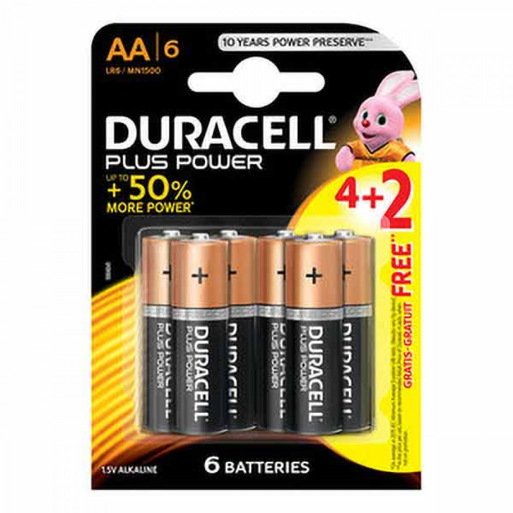 Duracel Batteries Plus Power AA 4 + 2