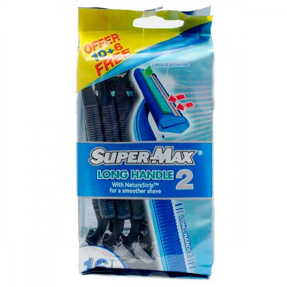 Supermax Long Handle Disposable Pouch Of 10+6  Supermax Long Handle Disposable Pouch Of 10+6