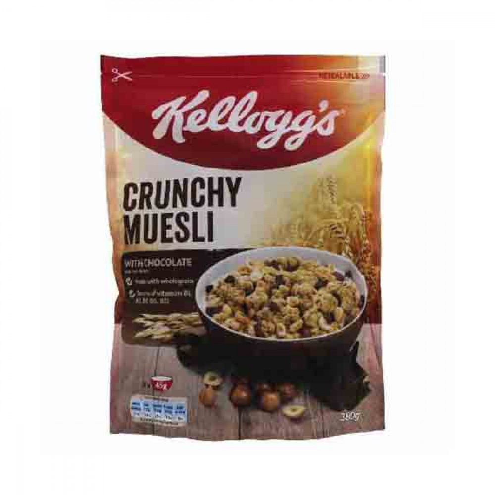 Kelloggs Crunchy Muesli With Chocolate 380gm  Kelloggs Crunchy Muesli With Chocolate 380gm