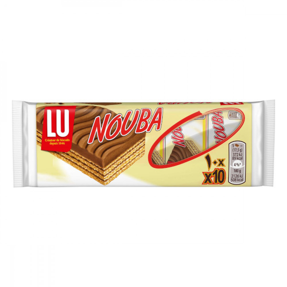 Lu Nouba Chocolate Wafers 10 x 17.5gm  Lu Nouba Chocolate Wafers 10 x 17.5gm