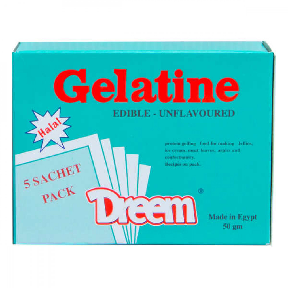 Dreem Unflavoured Gelatine 50gm  Dreem Unflavoured Gelatine 50gm