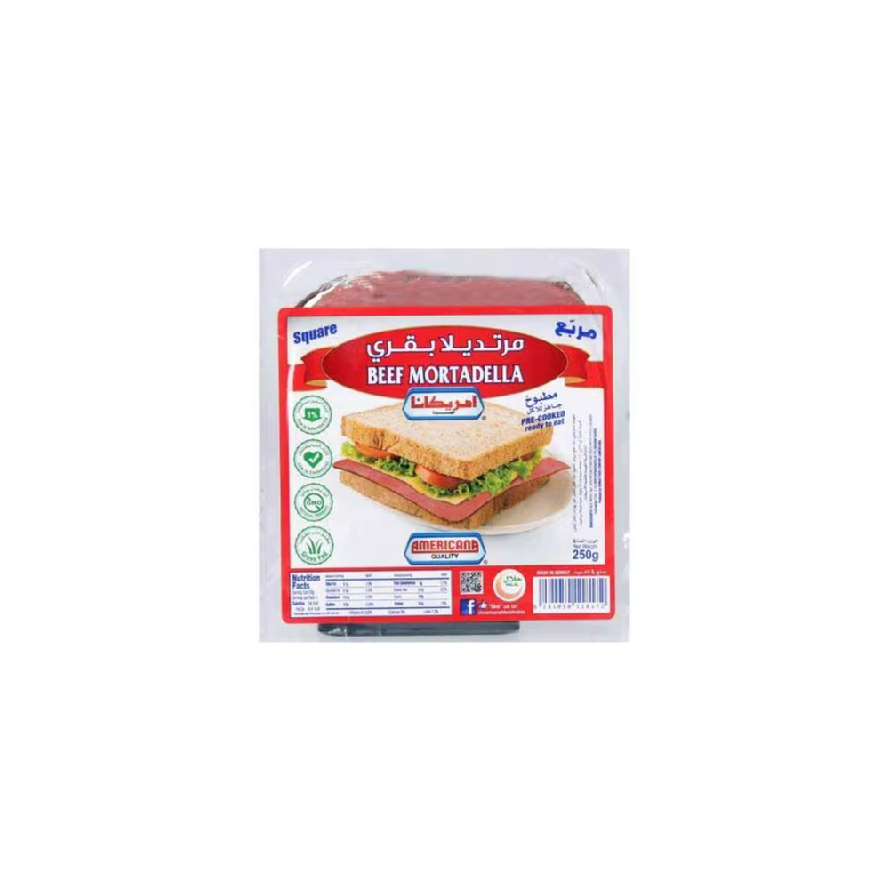 AMERICANA BEEF SLICE MORTADELLA 250GM