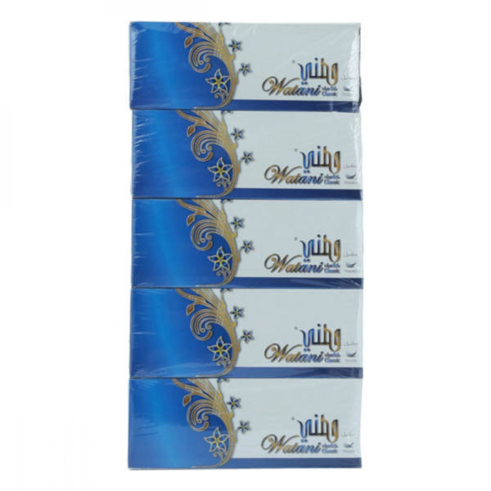 Watani Classic 2 Ply Facial Tissues 5 x 200-s  Watani Classic 2 Ply Facial Tissues 5 x 200-s
