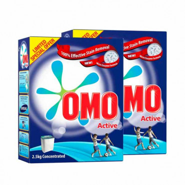 Omo Detergent Powder 2 x 2.5Kg Asstd 