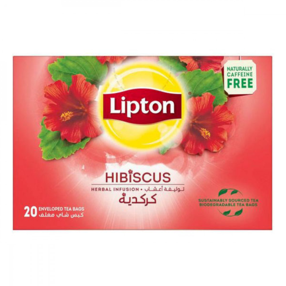 Lipton Herbal Infusion Hibiscus Tea Bags 20s ليبتون شاي أعشاب الكركديه 20 كيس