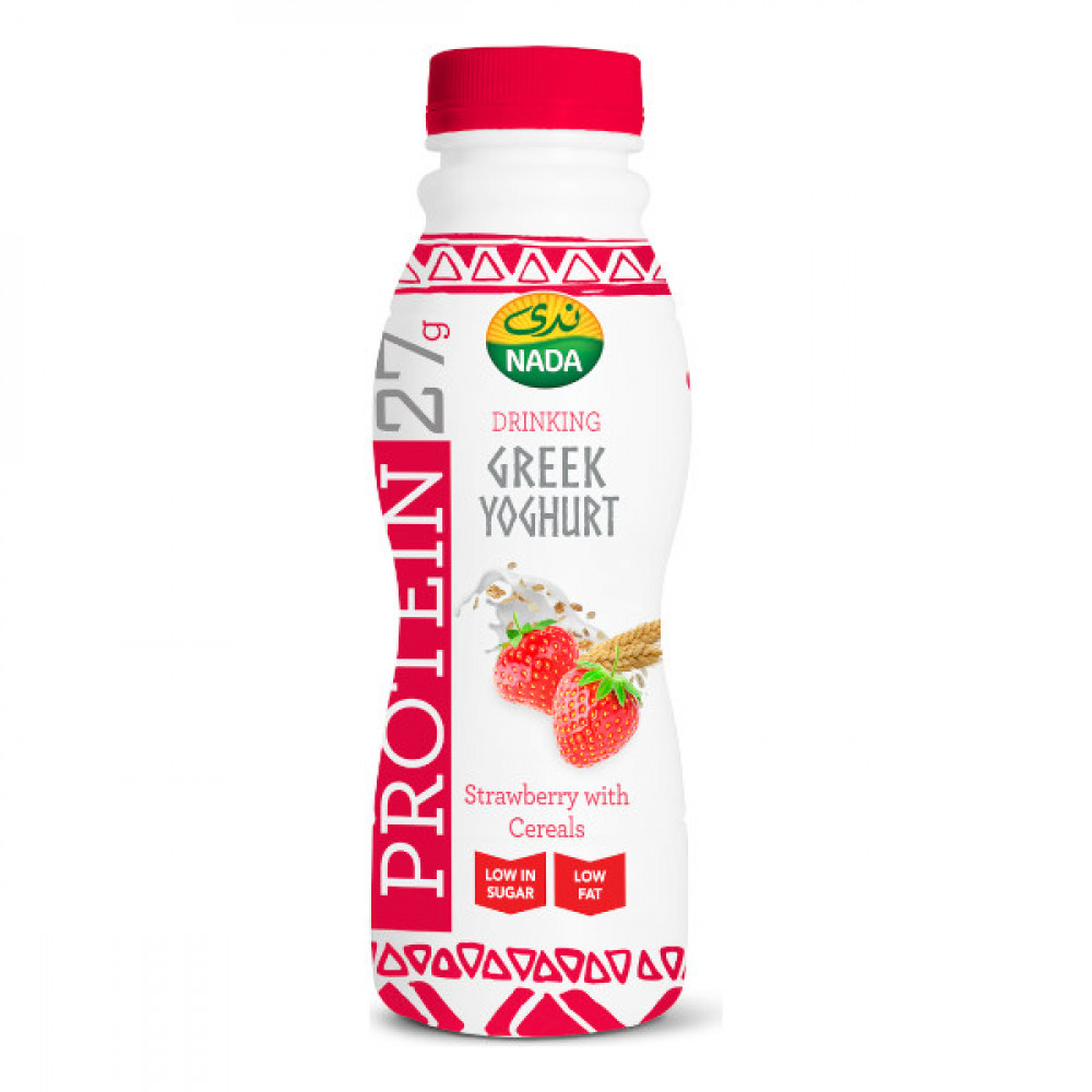 Nada Drinking Greek Yoghurt Strawberry with Cereals 330ml  Nada Drinking Greek Yoghurt Strawberry with Cereals 330ml