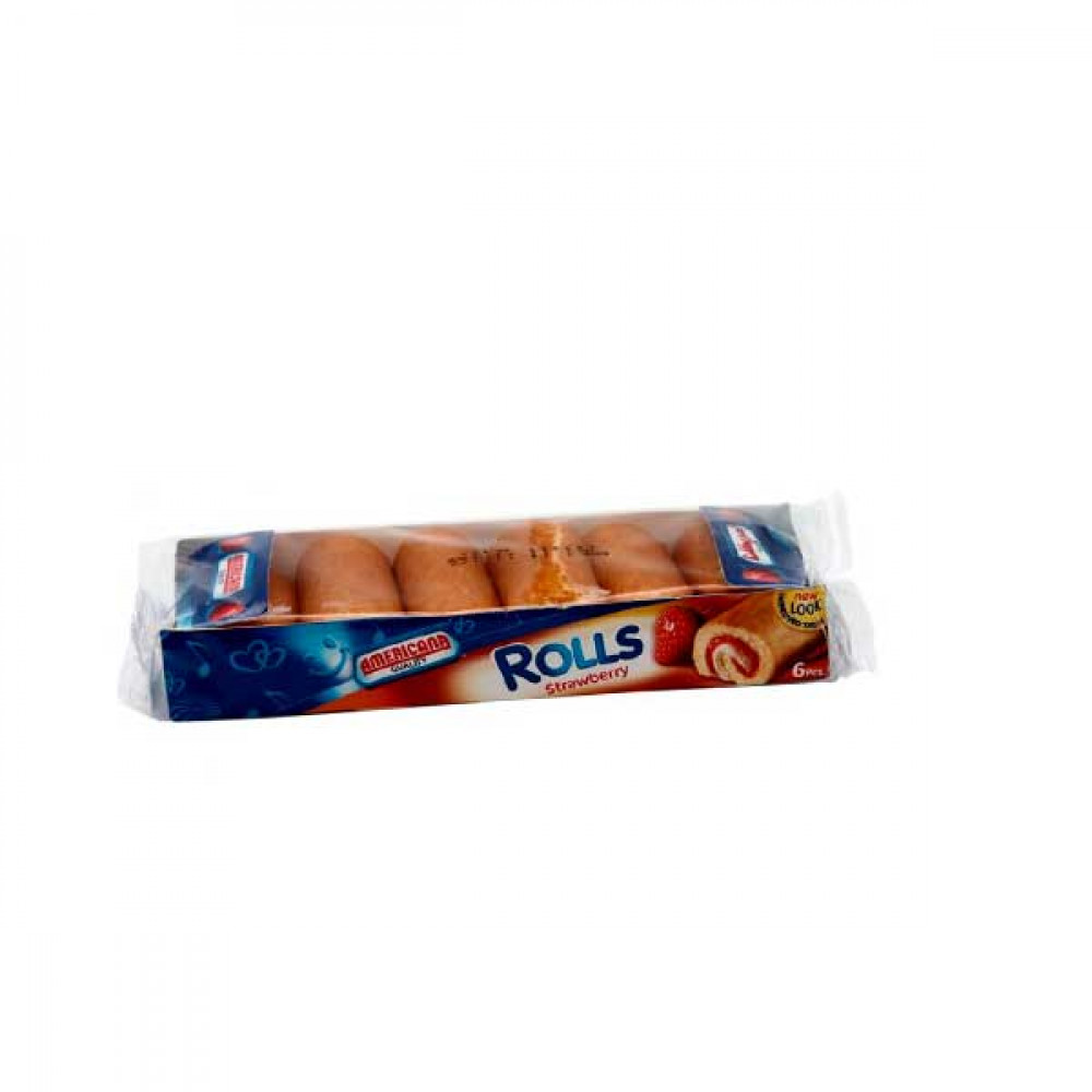 Americana Mini Roll Strawberry 150gm  Americana Mini Roll Strawberry 150gm