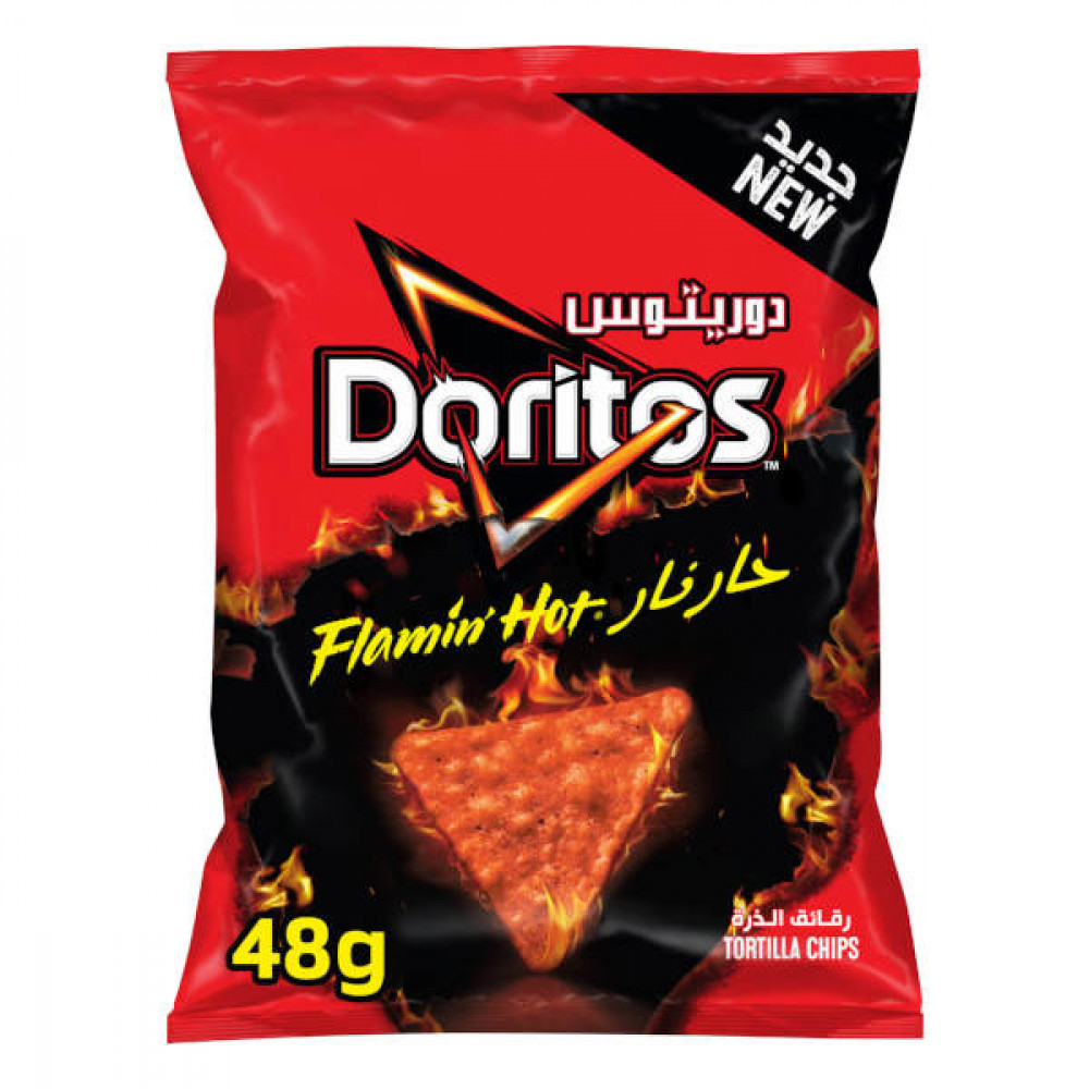 Doritos Tortilla Chips Flamin Hot 48gm  Doritos Tortilla Chips Flamin Hot 48gm