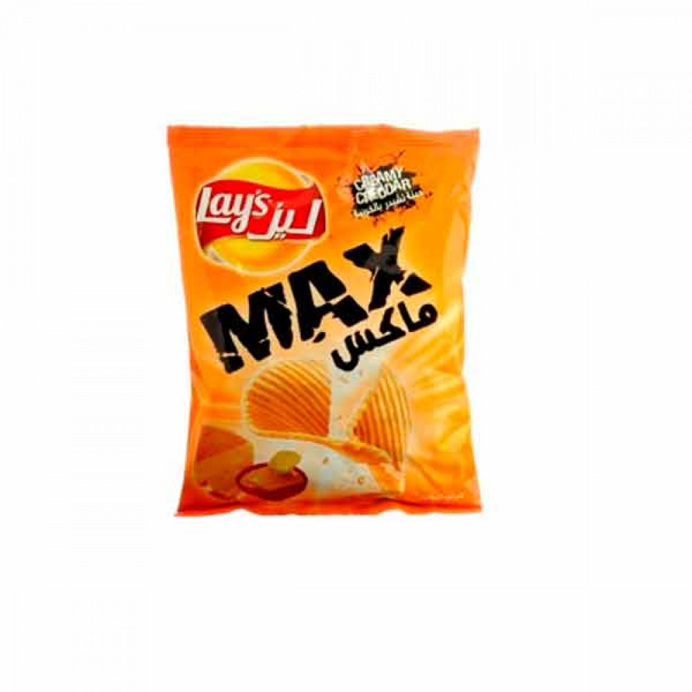 Lays Max Potato Chips Creamy Cheddar 170gm  Lays Max Potato Chips Creamy Cheddar 170gm