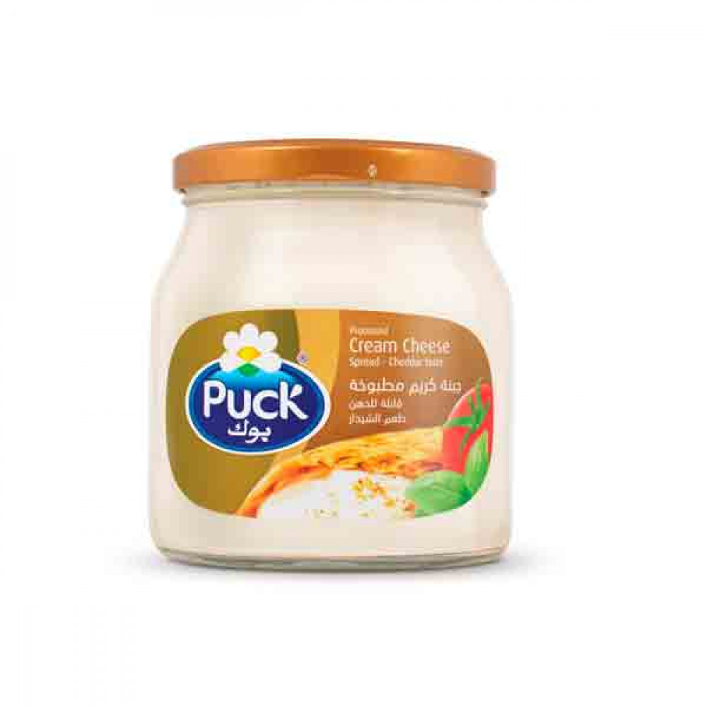 Puck Cream Cheese Spread Cheddar 500gm Puck Cream Cheese Spread Cheddar 500gm