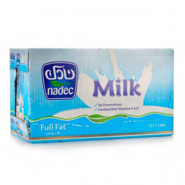 Nadec Long Life Milk Full Fat 12 x 1Ltr