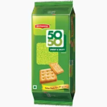 BRITANNIA FIFTY FIFTY BISCUITS 71GM 5+1 FREE 