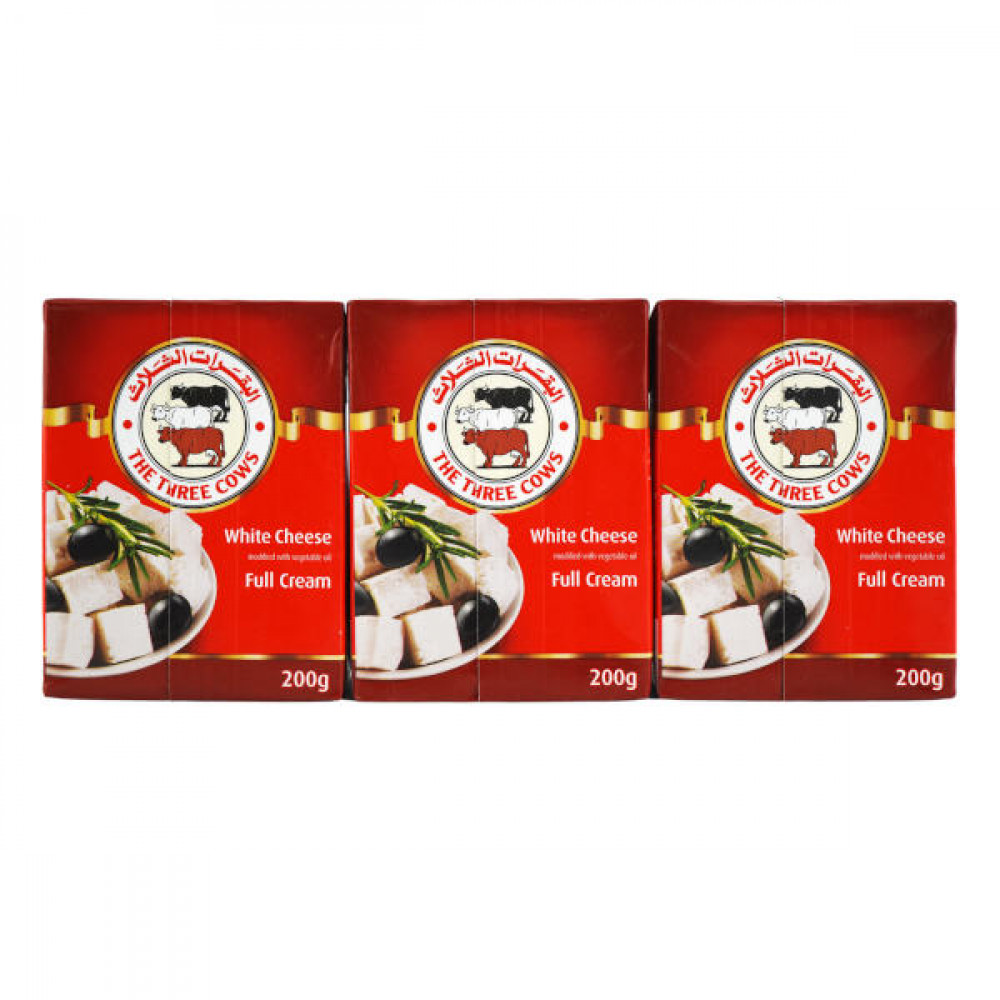 The Three Cows White Cheese Full Cream 3 x 200gm  The Three Cows White Cheese Full Cream 3 x 200gm