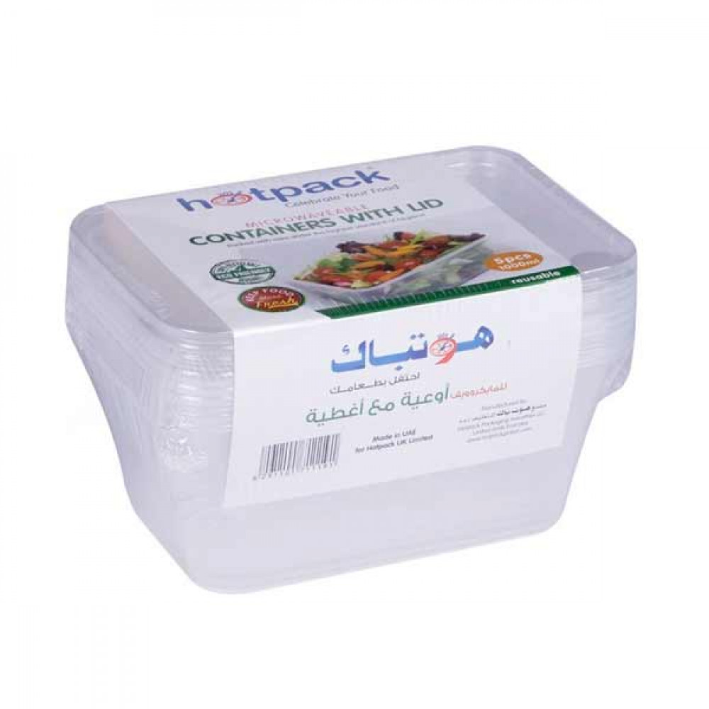 Hotpack Microwave Rect.Container 1000ml 5s  Hotpack Microwave Rect.Container 1000ml 5s