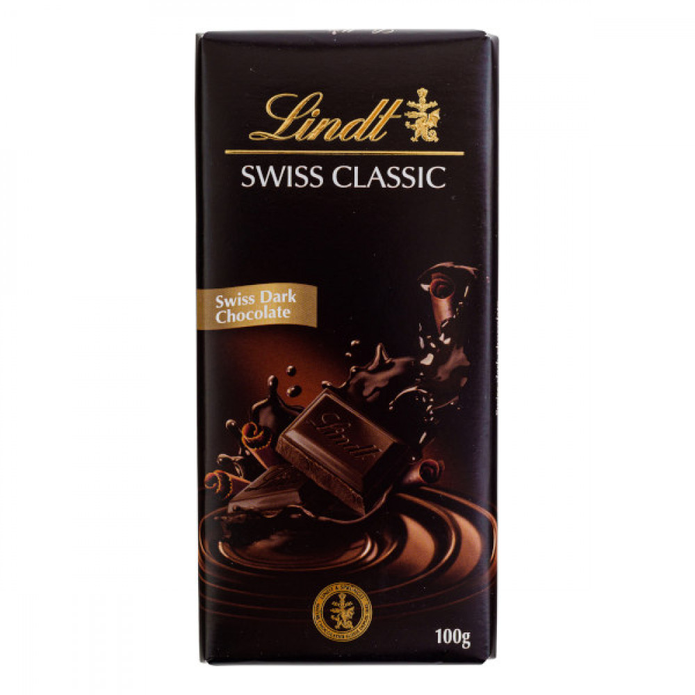 Lindt Swiss Classic Dark Chocolate 100gm  Lindt Swiss Classic Dark Chocolate 100gm