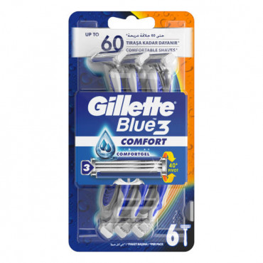 Gillette Blue 3 Comfort 6 Disposable Razors 