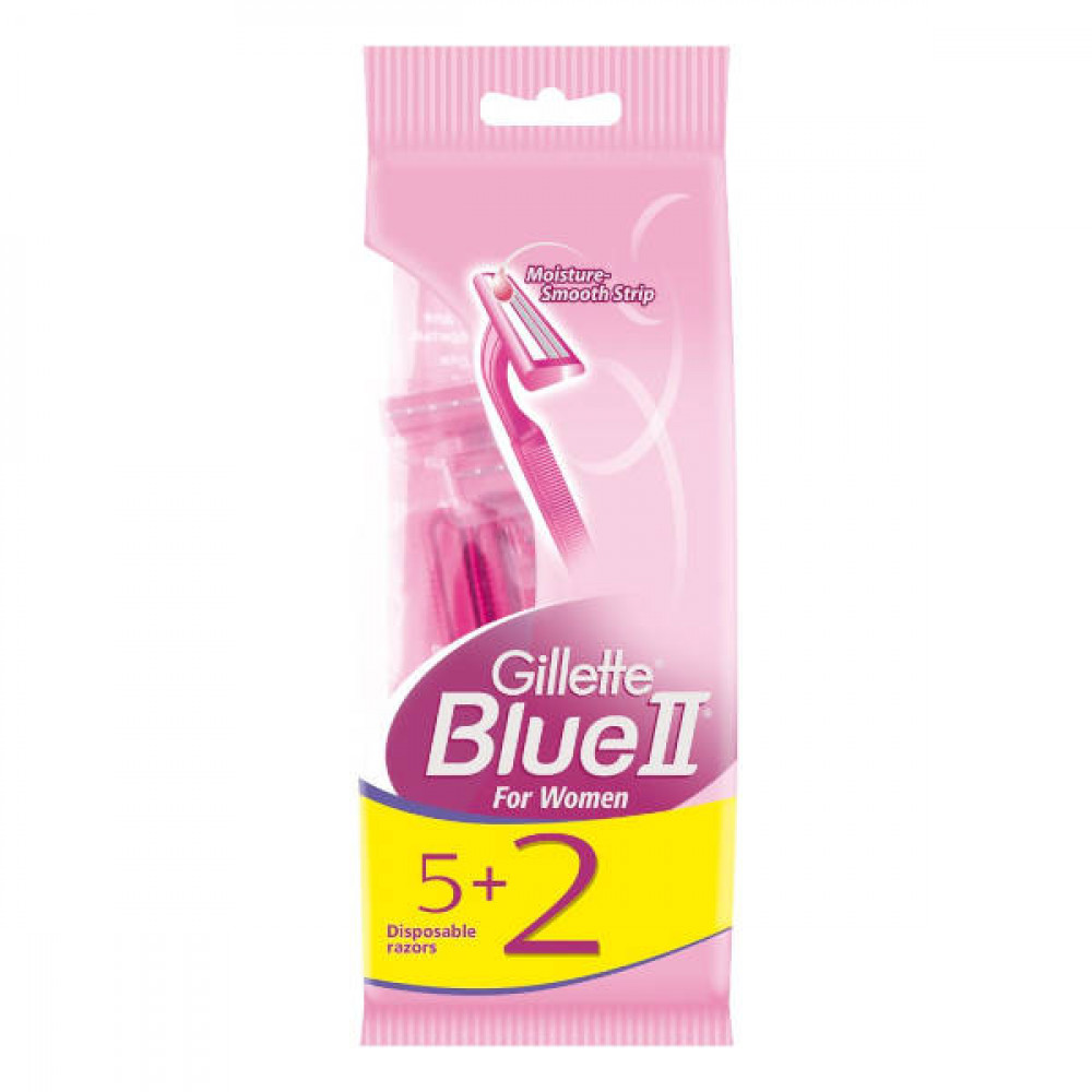Gillette Blue II For Women Disposable Razors 5 + 2 Free  Gillette Blue II For Women Disposable Razors 5 + 2 Free