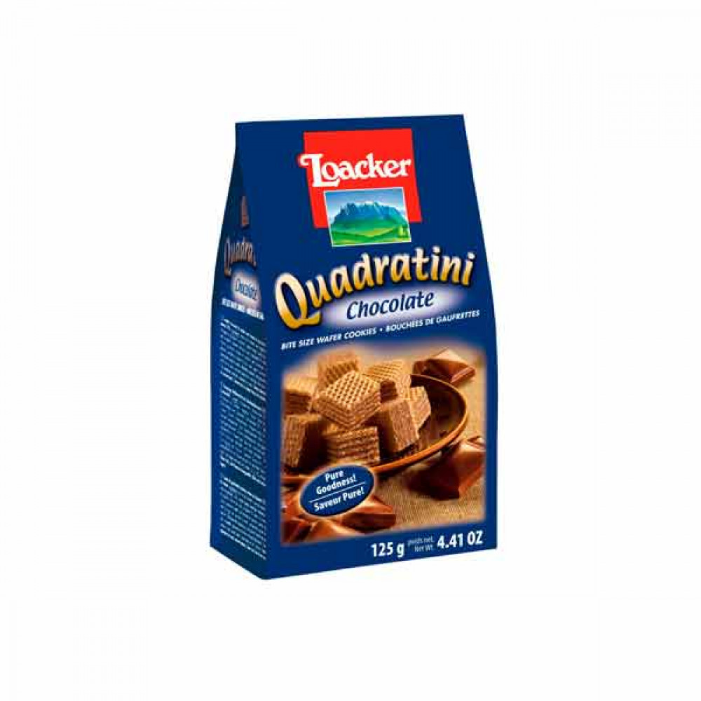 Loacker Quadratini Wafers Coconut 125gm  Loacker Quadratini Wafers Coconut 125gm