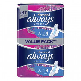 Always Diamond Ultra Thin Extra Long 12 Pads