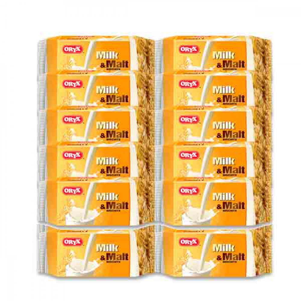 Oryx Milk & Malt Biscuits 12 x 48gm 