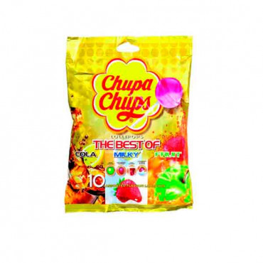 Chupa Chups Lollipops The Besto Of Cola, Milky & Fruit 120gm 