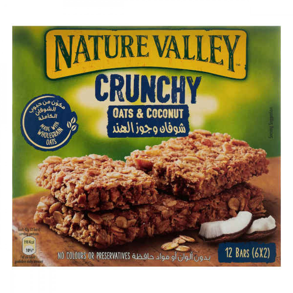 Nature Valley Crunchy Oats & Coconut Bars 252gm  Nature Valley Crunchy Oats & Coconut Bars 252gm