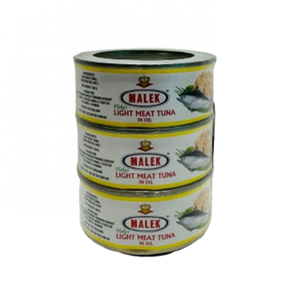 Malek Light Meat Tuna Flks In Oil 160 Gm X 3 Malek Light Meat Tuna Flks In Oil 160 Gm X 3