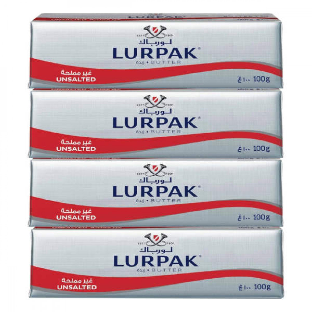Lurpak Butter Unsalted 4 x 100gm  Lurpak Butter Unsalted 4 x 100gm